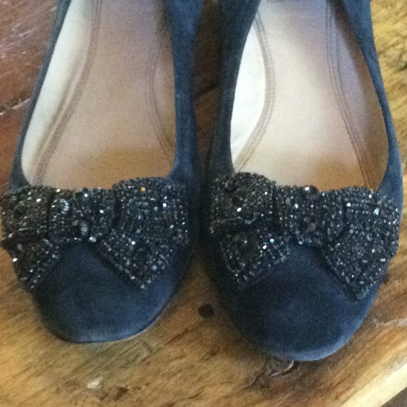 Tory Burch Suede Jeweled Bow Flats - Picture 3 of 8